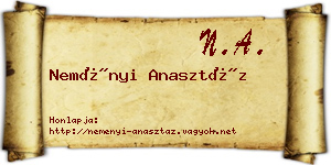 Neményi Anasztáz névjegykártya